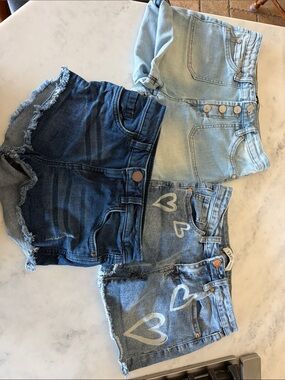 Kids Denim Shorts Trio - Light & Dark Blue Washed Styles